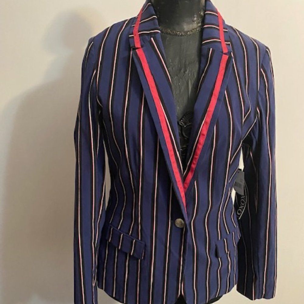 XOXO Blue/Pink Stripe Gingham jacket, size  XXL